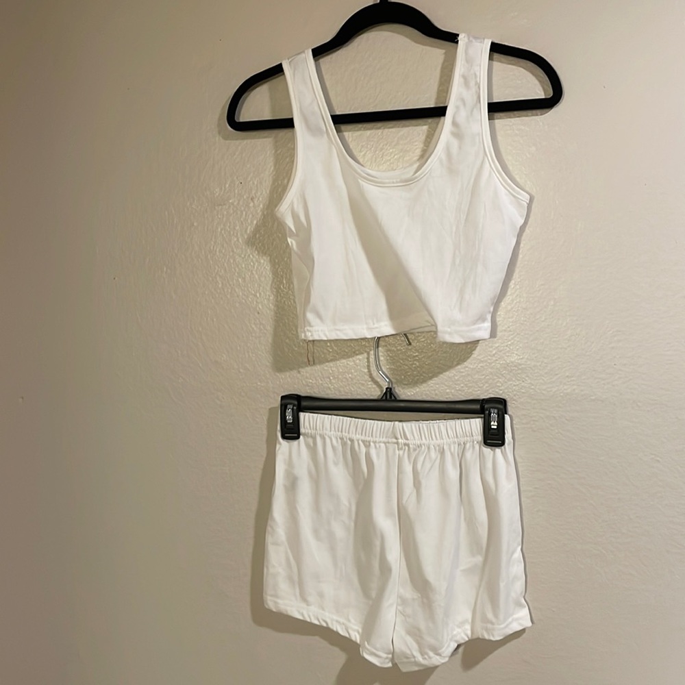 White shorts and top set